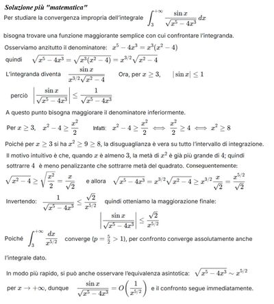 Maggiorazione integrale improprio  versione non facilitata