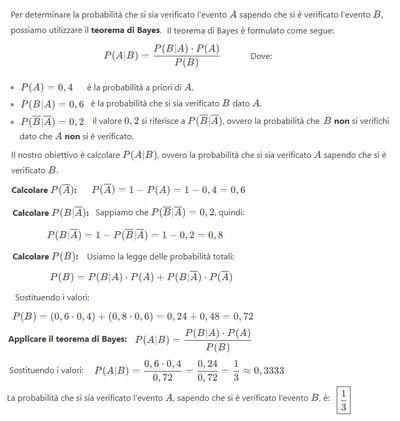 Probabilità eventi