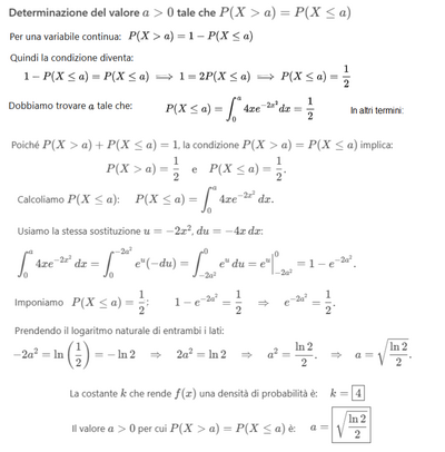 Determinazione di k e valore a per densità X 2 