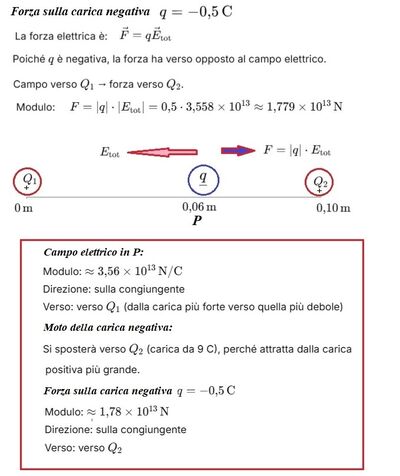 Campo elettrico e forza su carica negativa B 2 