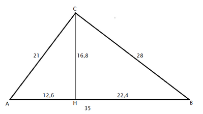 triangolo rettangolo diviso in due triangoli rettangoli