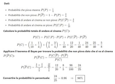 Probabilità che piova