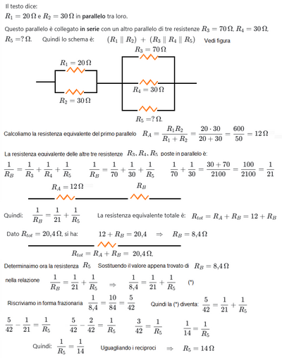 Es 69 Calcolo resistenza equivalente in serie parallelo