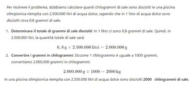 sale in piscina