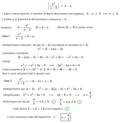Equazione razionale con modulo