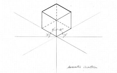 2 cubo in assonometria isometrica 30°