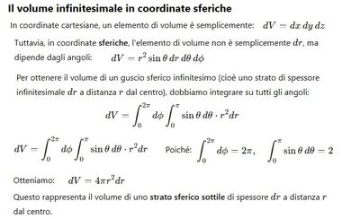 Volume infinitesimale in coordinate sferiche della sfera