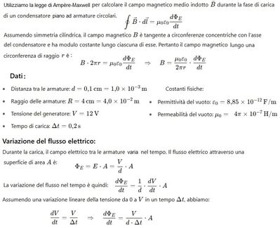 Campo magnetico condensatore carica 1