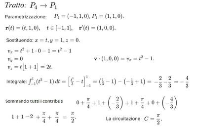 Calcolo circuitazione vettore 4 