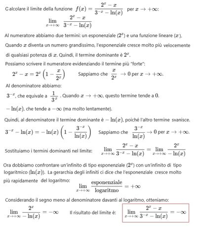 Limite con metodo del confronto degli infiniti