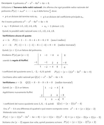 decomposizione polinomio