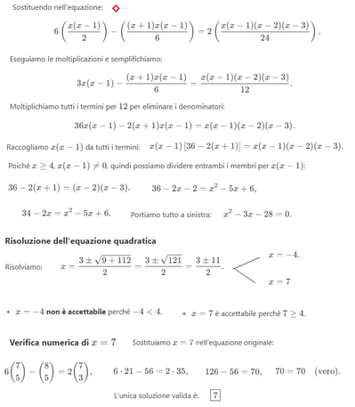 Equazione combinatoria 2