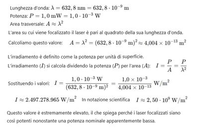 Irradiamento del laser