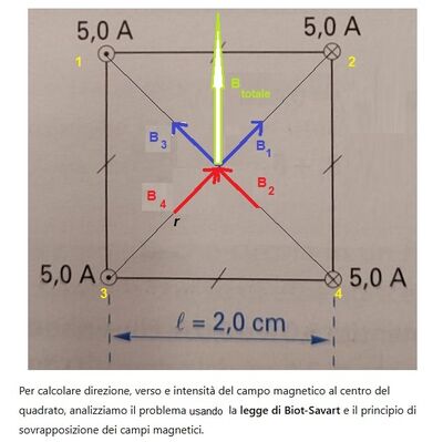 Campo magnetico al centro di un quadrato 1
