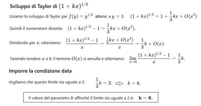 Limite e valore di k 2 