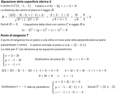 Equazione sfera e piani tangenti 1