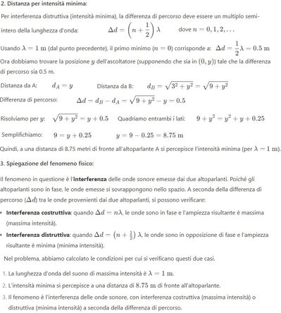 Calcolo lunghezza d'onda e interferenza suono 2