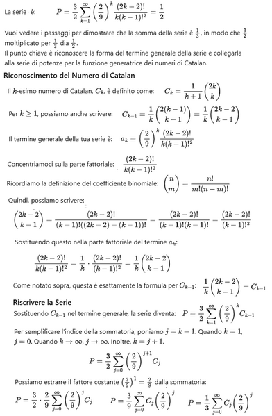 276 Serie con numeri di Catalan 1