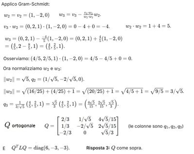 Diagonalizzazione matrice reale 4