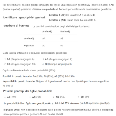 Gruppi sanguigni  prole 1