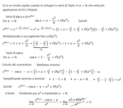 Metodo + rapido senza De LìHopital