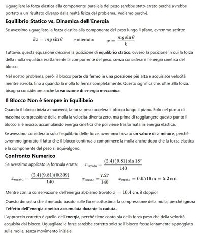 Compressione molla e lavoro
