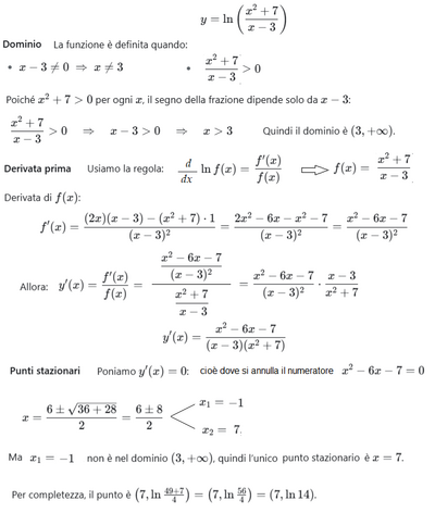 Determinazione punti stazionari funzione 