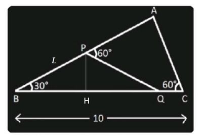 Calcolo lunghezza L triangolo 1 
