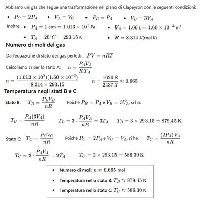 Calcolo temperatura e moli 