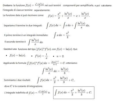integrale algebrico e logaritmico