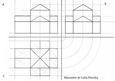 Mausoleo di Galla Placidia proiezioni ortogonali