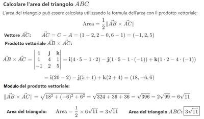 Area triangolo e coordinate piede 2