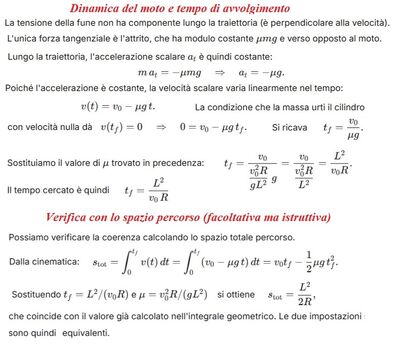 Calcolo coefficiente attrito e tempo urto cilindro 3 