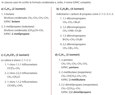 Esercizio 8 formule di struttura e nomenclatura IUPAC 1a