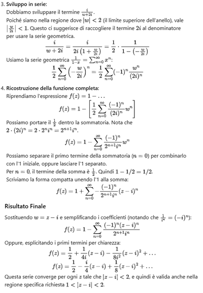 Sviluppo in serie di Laurent con z i compresa fra 1 e 2b