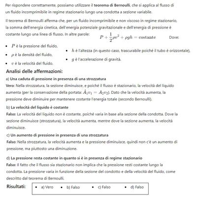 Vero o Falso per fluidi