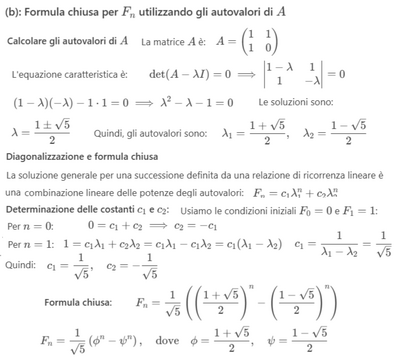 Matrice e formula chiusa per Fibonacci 2 