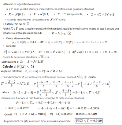 Probabilità variabile aleatoria gaussiana