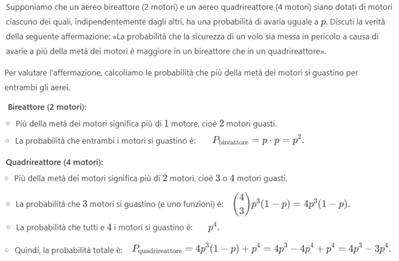 Probabilità di guasto motori  bireattore vs quadrireattore 1 