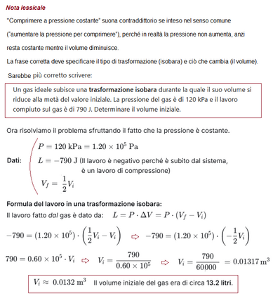 Gas sottoposto a trasformazione isobara