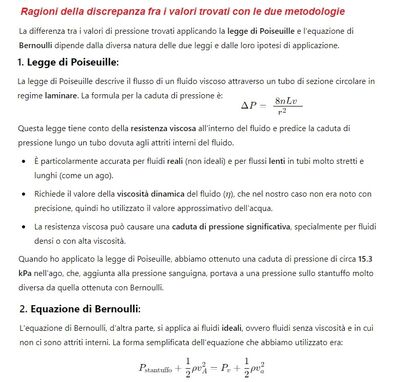 Differenza pressoria con legge di Poiseuille 1