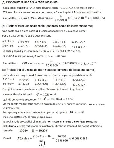 Calcolo probabilità poker 2