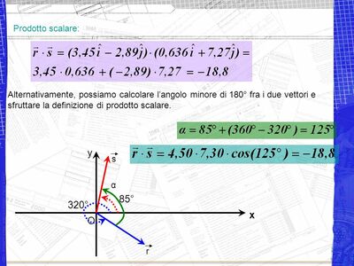 9 y 85° 320° x O Prodotto scalare 
