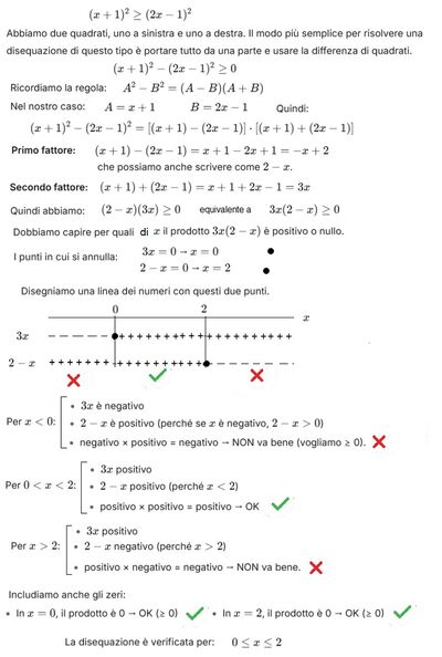 Risoluzione disequazione con differenza di quadrati jpg