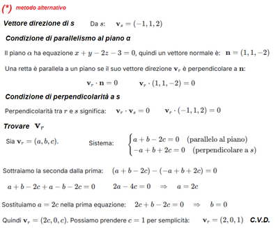 Retta parallela a piano e perpendicolare a s 2