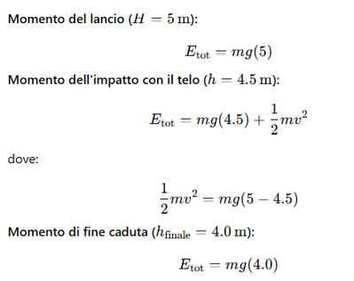 Energia potenziale durante il lancio