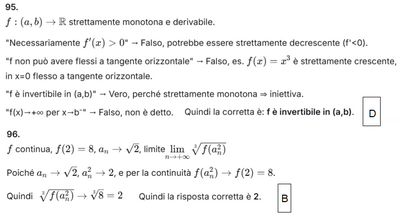 Soluzioni per domande di analisi matematica 3