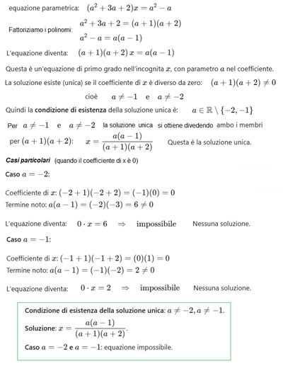 Equazione parametrica e soluzioni variabili 