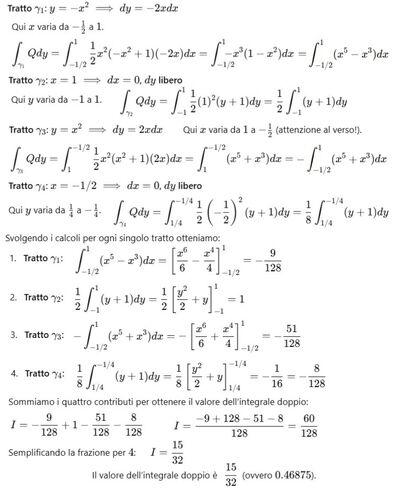 Integrale col metodo di Gauss Green 2