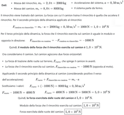 Forze e accelerazione in fisica 1
